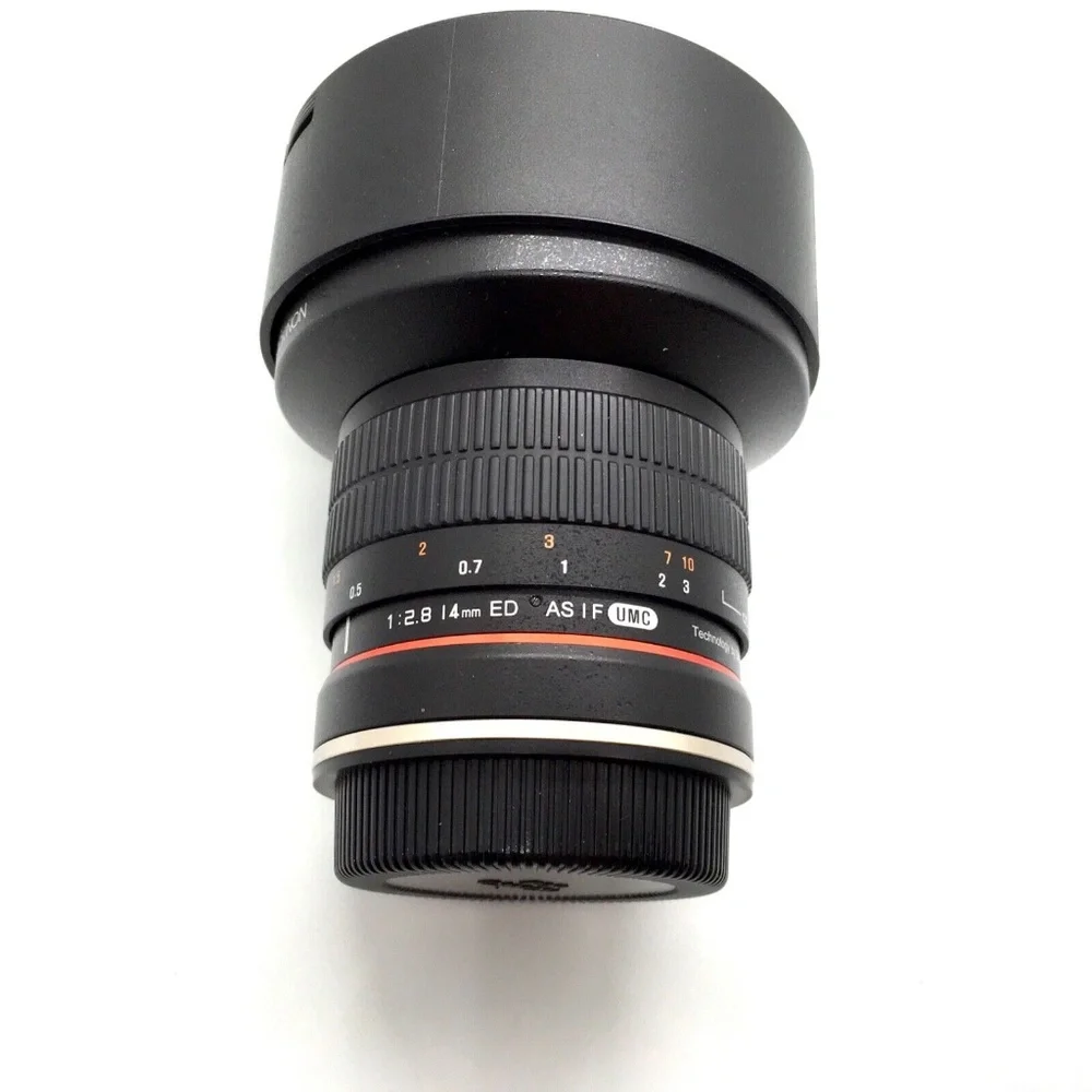 Rokinon 14mm F2.8 ED AS IF UMC Manual Focus Lens + AE Chip for Canon AE Camera